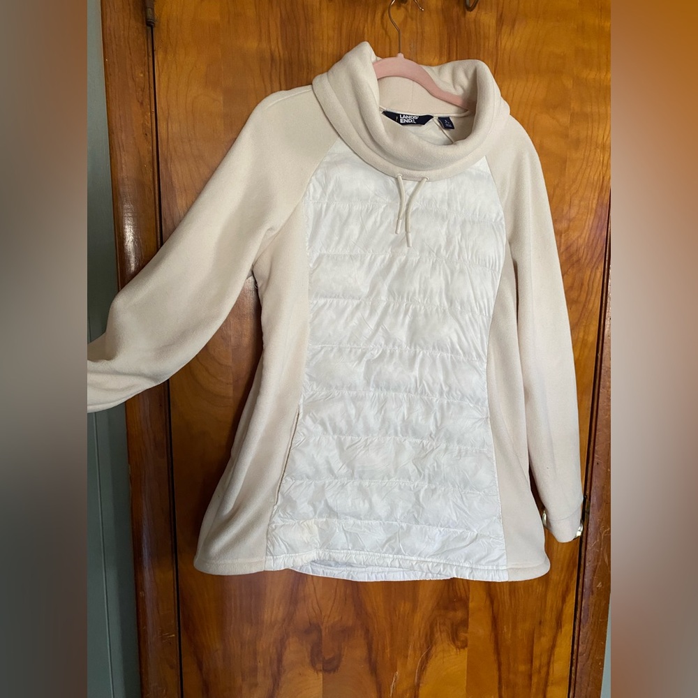 Lands' End Cream Cowl Neck Sweater